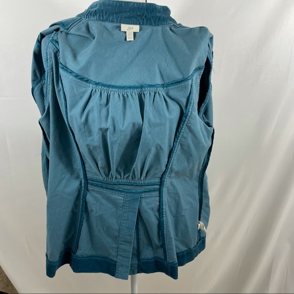 J. Jill Womens Jacket Blue Teal Stretch Velvet corduroy Petites 14P - Picture 5 of 8
